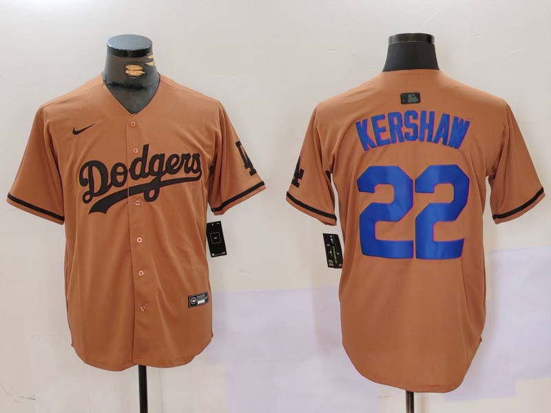 Men's Los Angeles Dodgers Clayton Kershaw #22 Brown Jersey